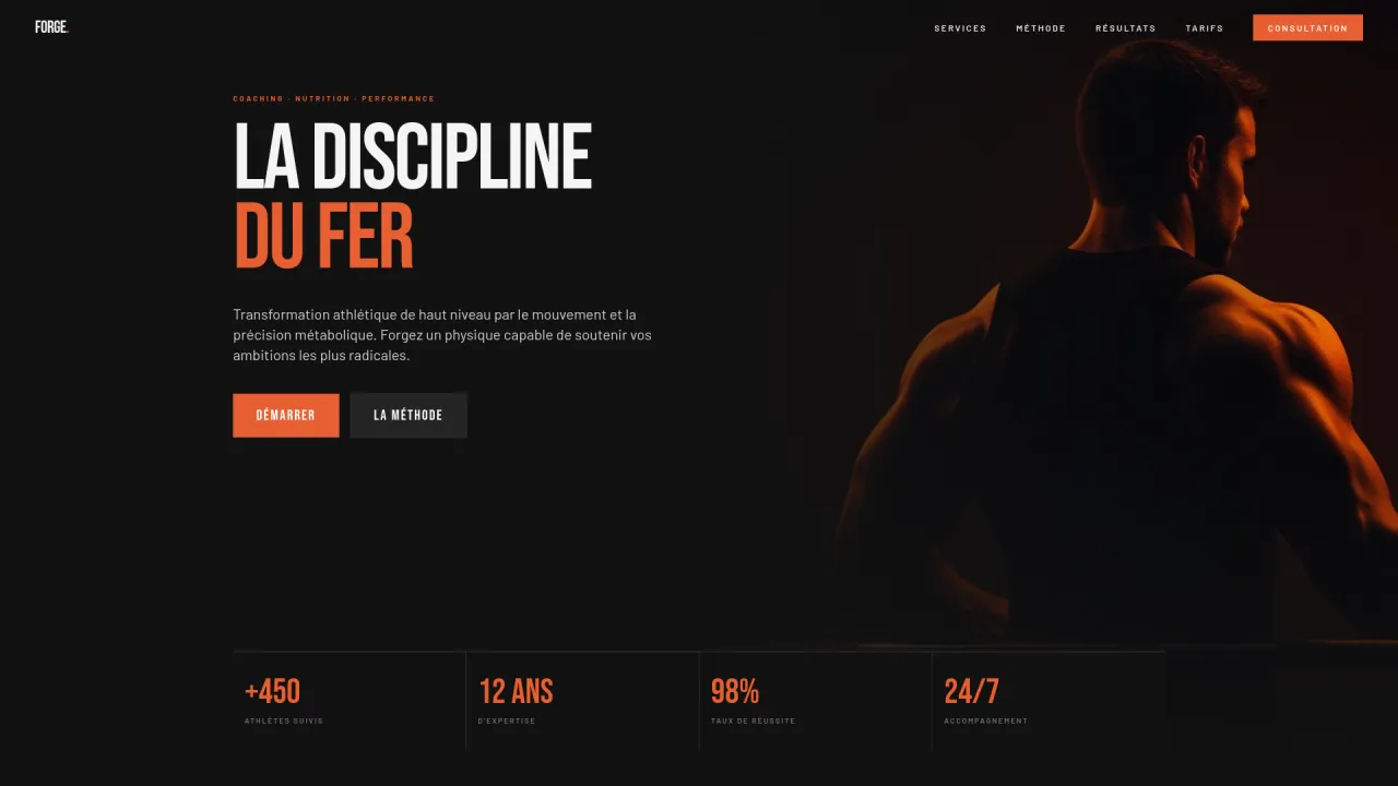 Page d'accueil du site FORGE